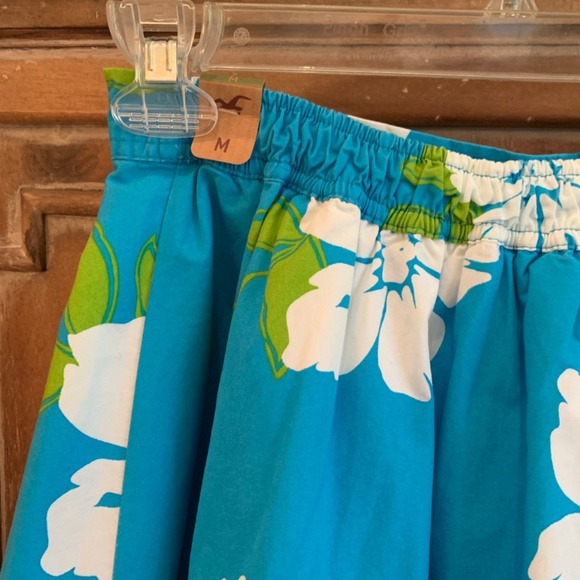 Hollister Blue Flower Cotton Mini Skirt Size Medium - Picture 6 of 8